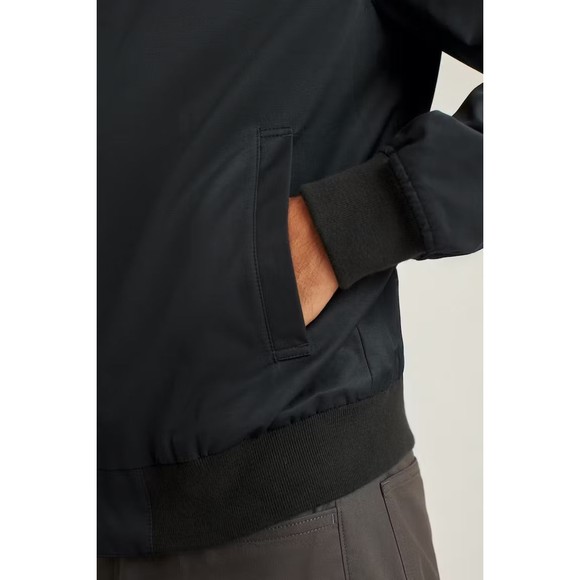 Bonobos The Boulevard Mens S Water Repellent Collar Bomber Jacket BLACK $189 - Picture 5 of 8